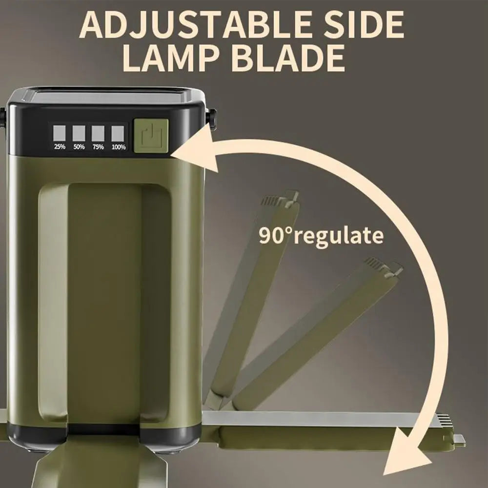 Solar Portable Camp Light Camping Lamp Foldable Flashlight Emergency Power Bank Work Floodlight For Outdoor Camping