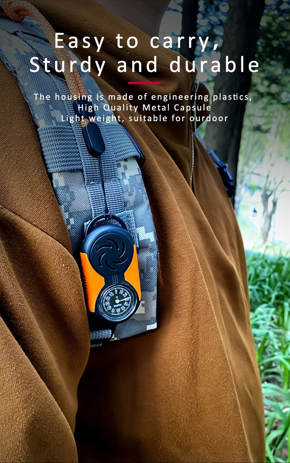 KANPAS Thermometer Compass Kit /Quality Thermohygrometer Kit / for Outdoor, Camping,Hiking,Trekking,hunting,LiveSaving,Survival