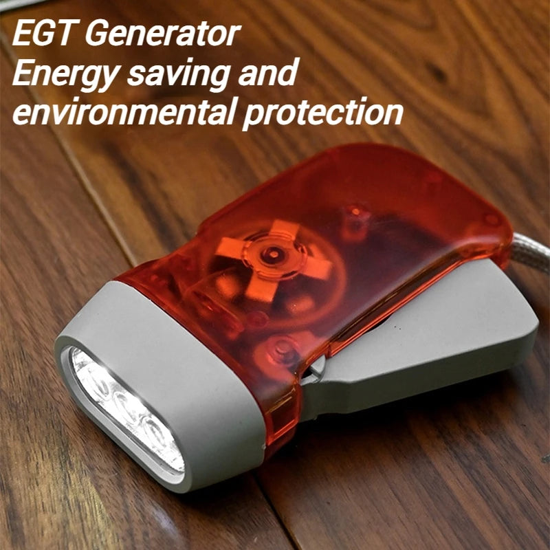 Outdoor Self-Powered Dynamo Flashlight Camping Hiking Hand Pressing Flashlight Camping Equpment Mini Portable LED Flashlight