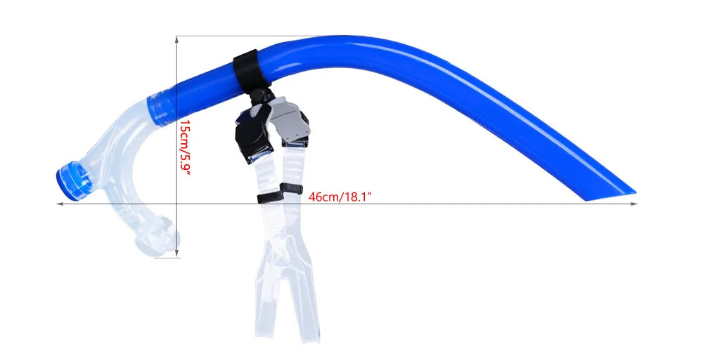 Swim Snorkel For Lap Swimming Training Snorkeling Front Mounted Training Gear With Comfortable Silicone Mouthpiece For Adult/Kid