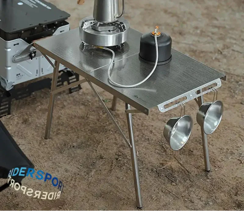 Stainless Steel Folding Camping Table Heat And Scratch Resistant Silver-1
