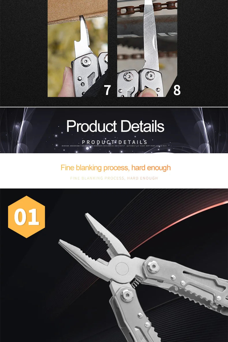 Multifunction Folding Pliers Pocket Knife Plier Outdoor Camping Tactical Survival Hunting Tools Stainless Steel Multi-tool Knife