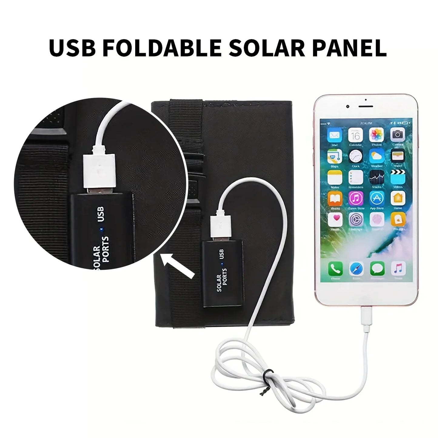 1pc USB Foldable Portable Solar Panel 5V Flexible Small Waterproof Solar Panels Cells for Phones Car Camping Hiking Power Bank