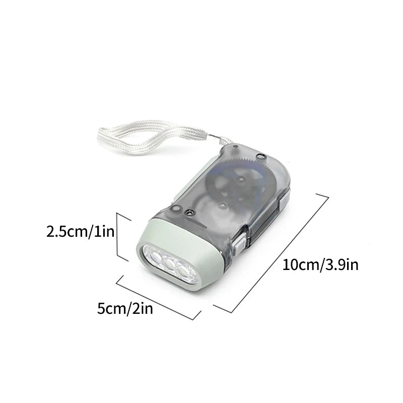 Outdoor Self-Powered Dynamo Flashlight Camping Hiking Hand Pressing Flashlight Camping Equpment Mini Portable LED Flashlight