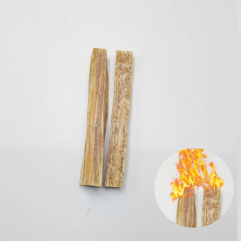 1PCS Pine Wood Survival Fire Starter Kit with Iron Box - Camping Emergency Ignition Aid Outdoor for Wilderness Backpacking