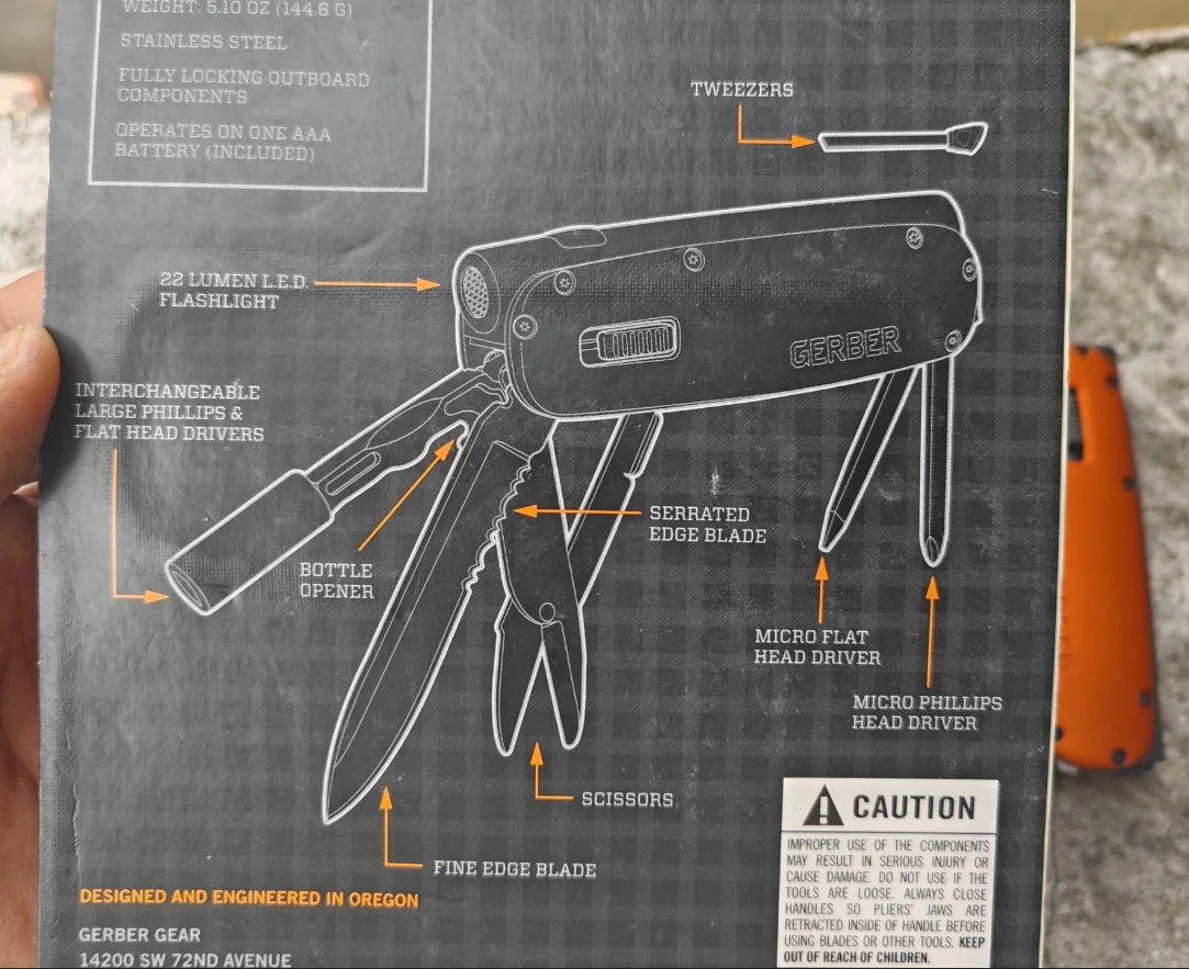 GERBER FIT LIGHT Multitool Outdoor Camping Equipment Survival Tactical Self defense gadgets Bushcraft Hunting Military EDC