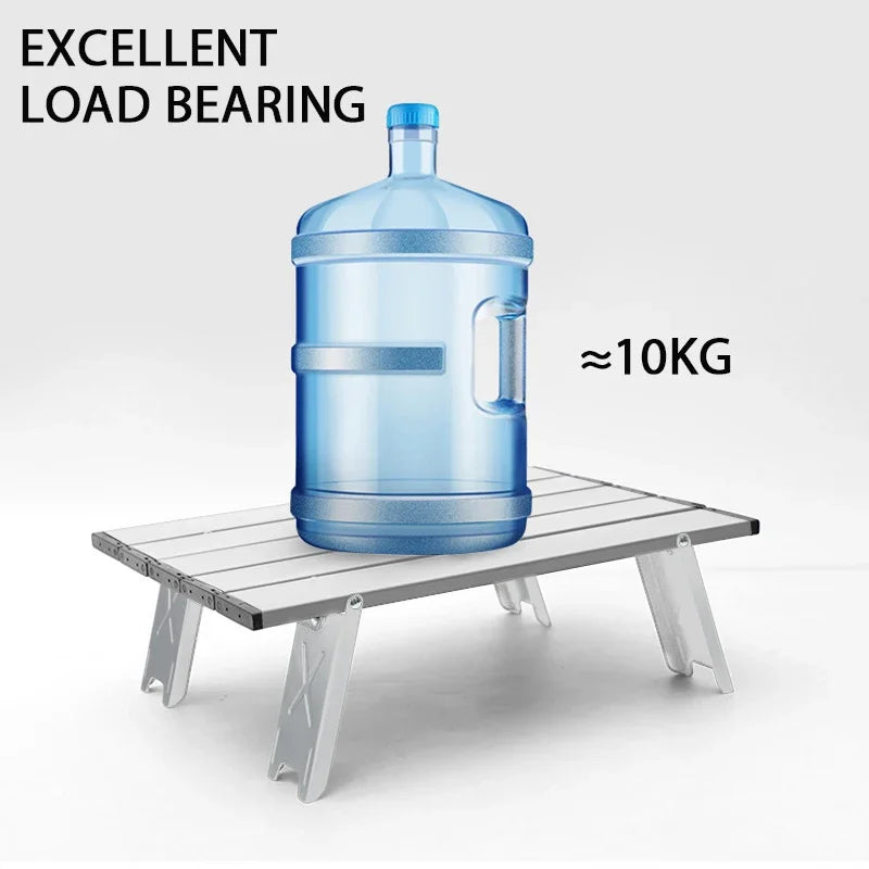 Aluminum Alloy Mini Camping Table Foldable Silver-4