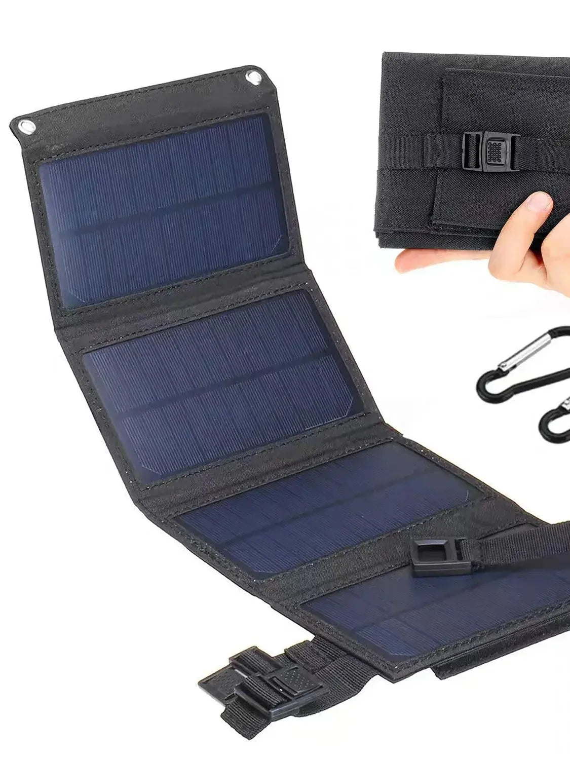1pc USB Foldable Portable Solar Panel 5V Flexible Small Waterproof Solar Panels Cells for Phones Car Camping Hiking Power Bank