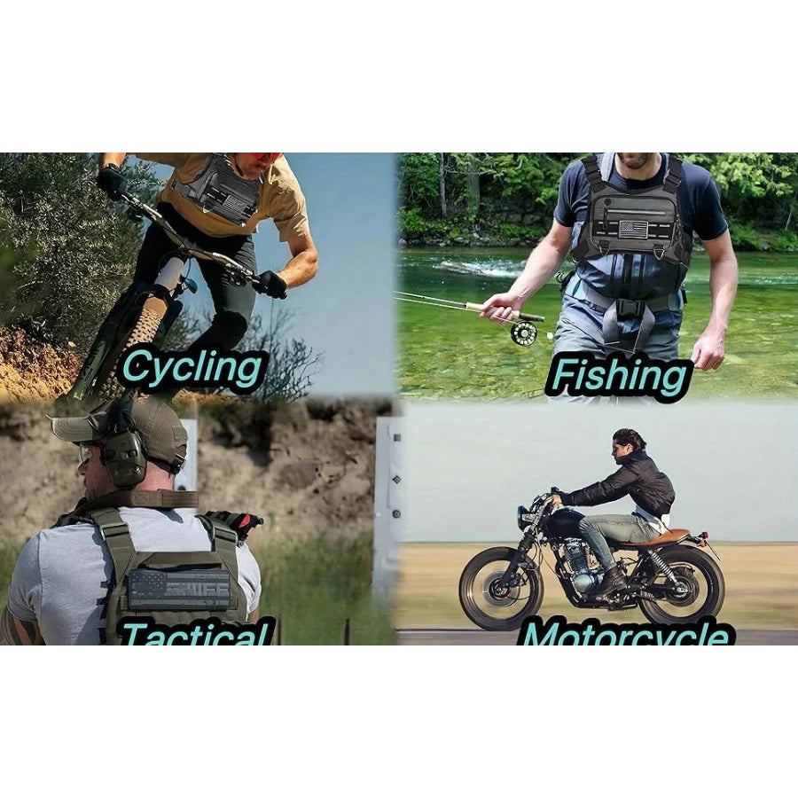 OutdoorTactical Chest BagRunning Vest Waterproof Anti-Theft Chest Bag Running Vest Bag with Adjustable Shoulder Straps