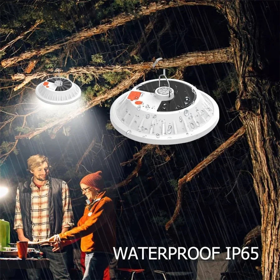 USB Rechargeable LED Solar Camping Light Portable Lanterns 5 Mode Emergency Night Market Light Outdoor Tent Lamp for BBQ Fishing