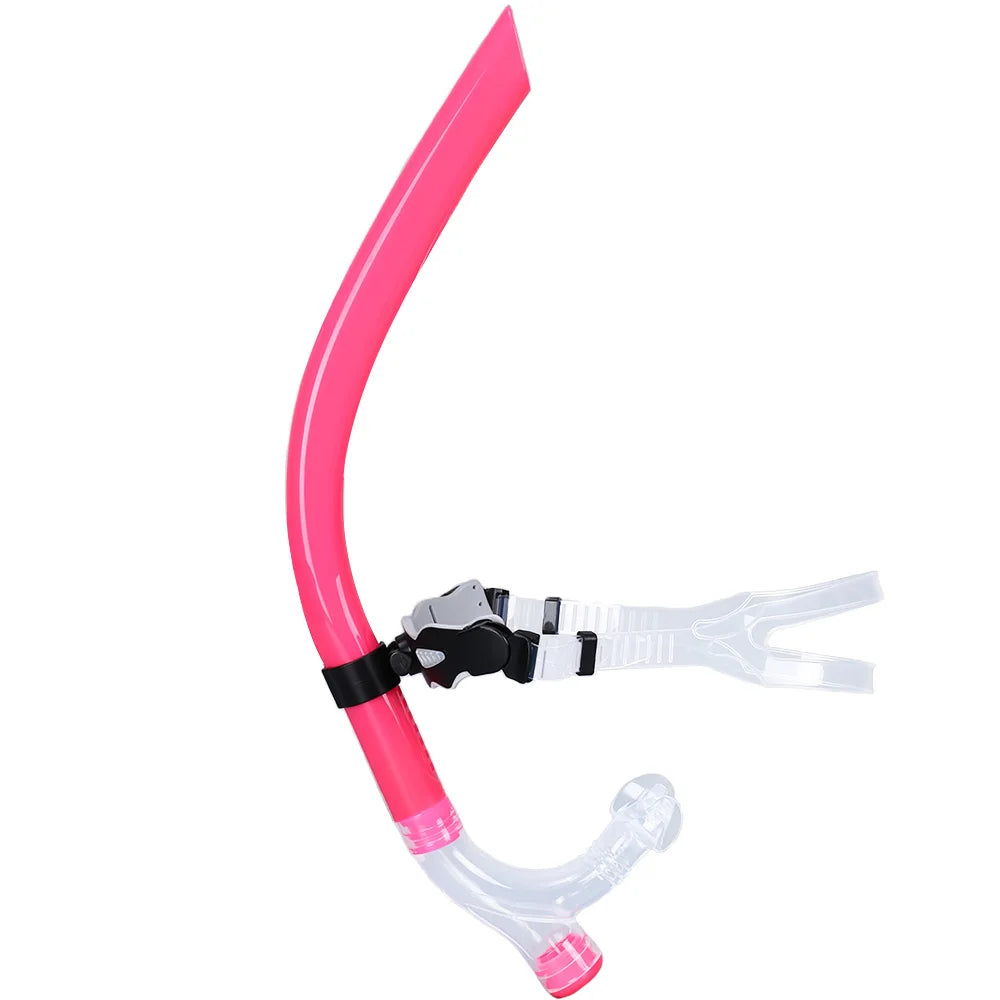 Swim Snorkel For Lap Swimming Training Snorkeling Front Mounted Training Gear With Comfortable Silicone Mouthpiece For Adult/Kid