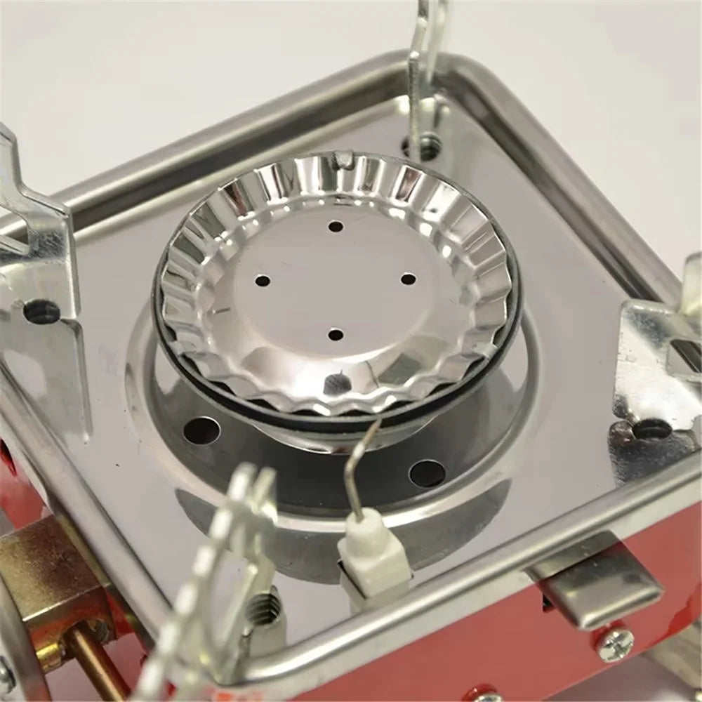 Mini Square Outdoor Portable Folding Gas Stove Ultra-Light Camping Cooking Utensil Travel Hiking Equipment Card Style