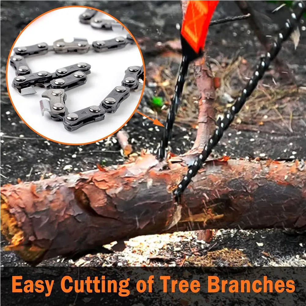 Portable Survival Chain Saw Emergency Camping Hiking Climbing Tools Manual Chain Saw Tool Bag Outdoor Hand Zipper Saw Kit