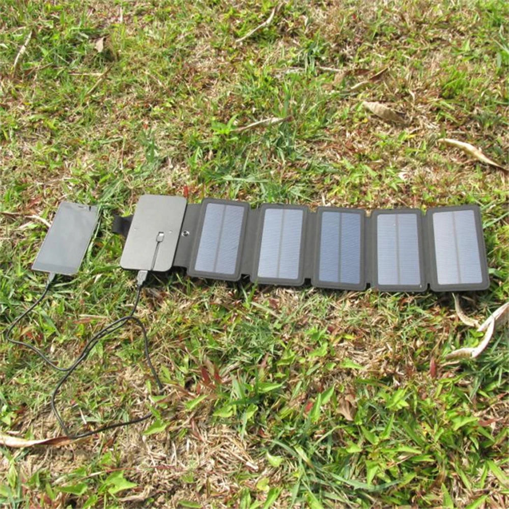 Portable Folding Outdoor Solar Panel Charger 5V 2.1A USB Output Devices Camp Hiking Backpack Travel Power Supply For Smartphones