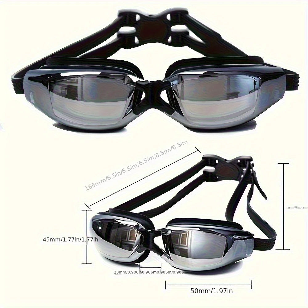 Swimming goggles; suitable for swimming, water sports, diving, swimming accessories, adjustable headband swimming equipment.