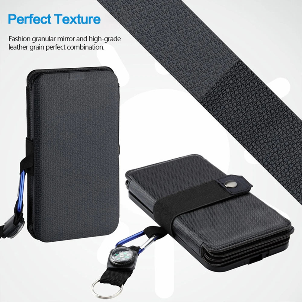 Portable Folding Outdoor Solar Panel Charger 5V 2.1A USB Output Devices Camp Hiking Backpack Travel Power Supply For Smartphones