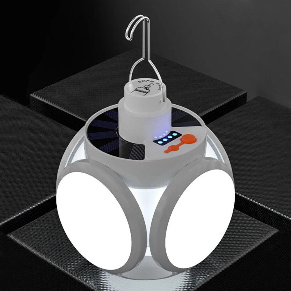 LED Camping Light IPX4 Waterproof 1200mAh Solar USB DC Rechargeable Portable LED Lantern 5 Modes 500LM Outdoor Lights