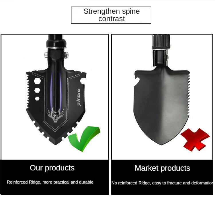 Outdoor Engineering Shovel Folding Multi-function Survival Shovels Steel Small Fishing Shovels Truck Mounted Military Tools