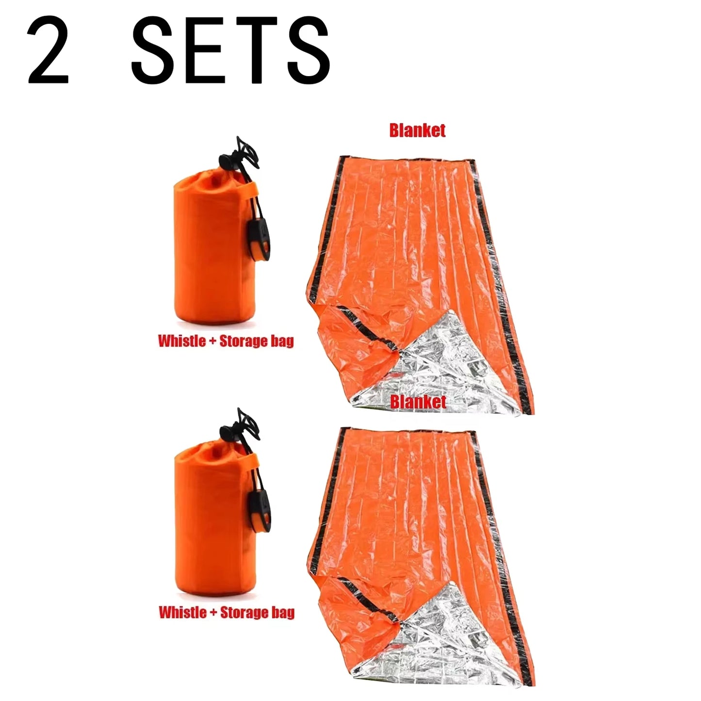 Portable Insulated sleeping bag Waterproof Emergency Survival Outdoor Edc Camping Gear Thermal Sack First Aid Rescue Kit Mylar