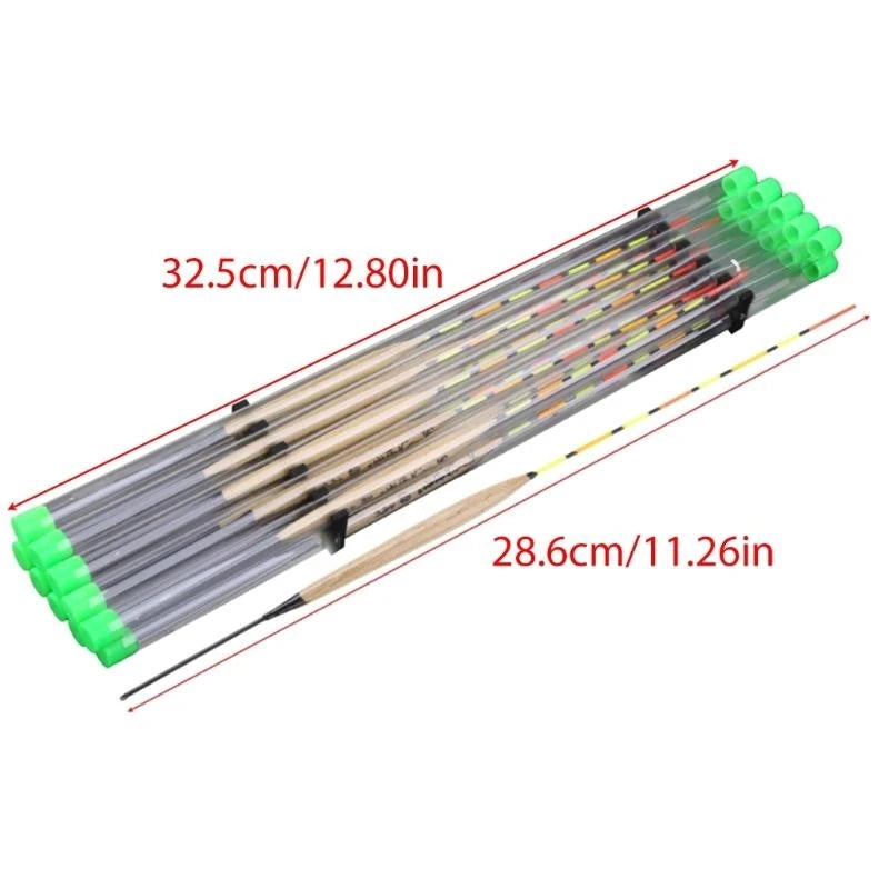10Pcs/Lot Fishing Floats Balsa Flotteur Peche Shallow Water & Ice Floating Bobbers Wooden Float For Fishing Accessories Tackle