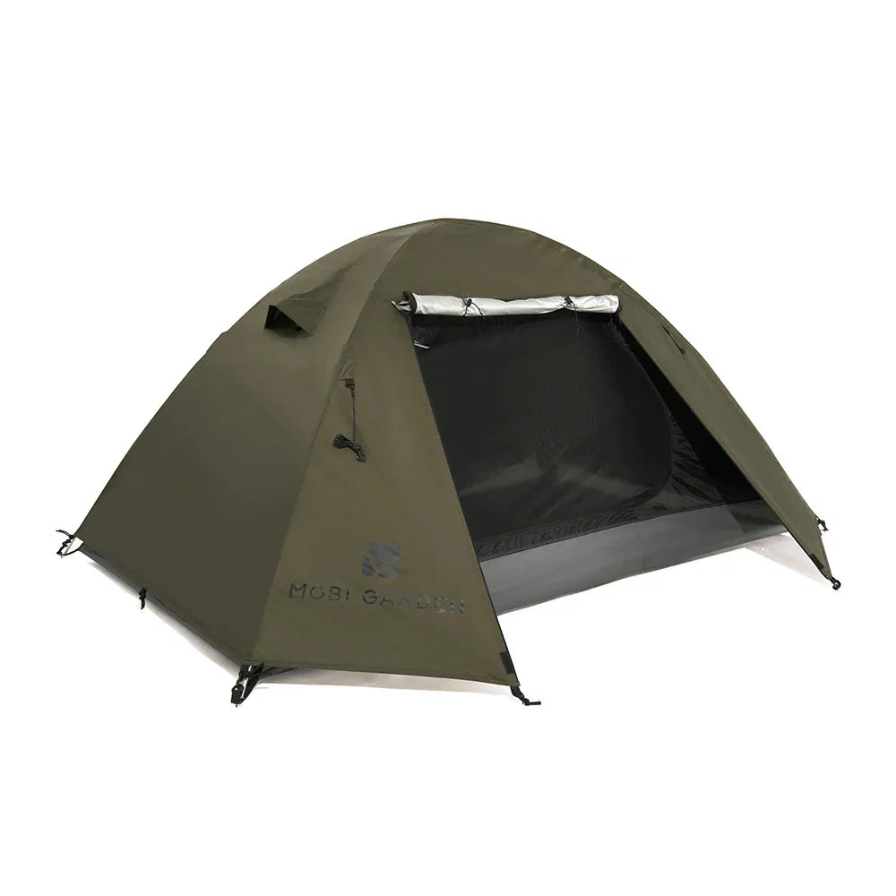 Double-Layer Camping Tent Olive Green-0