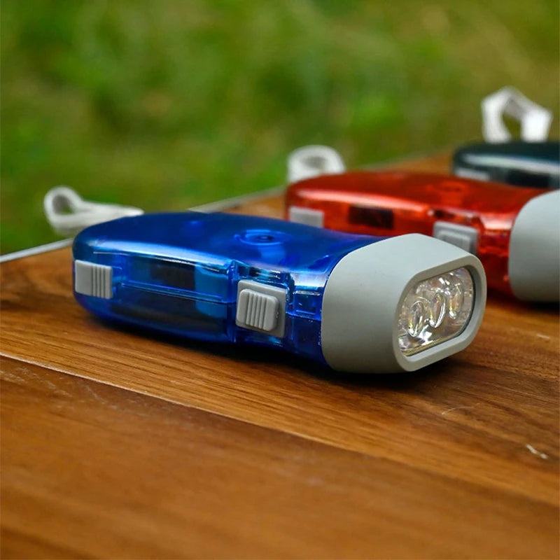 Outdoor Self-Powered Dynamo Flashlight Camping Hiking Hand Pressing Flashlight Camping Equpment Mini Portable LED Flashlight