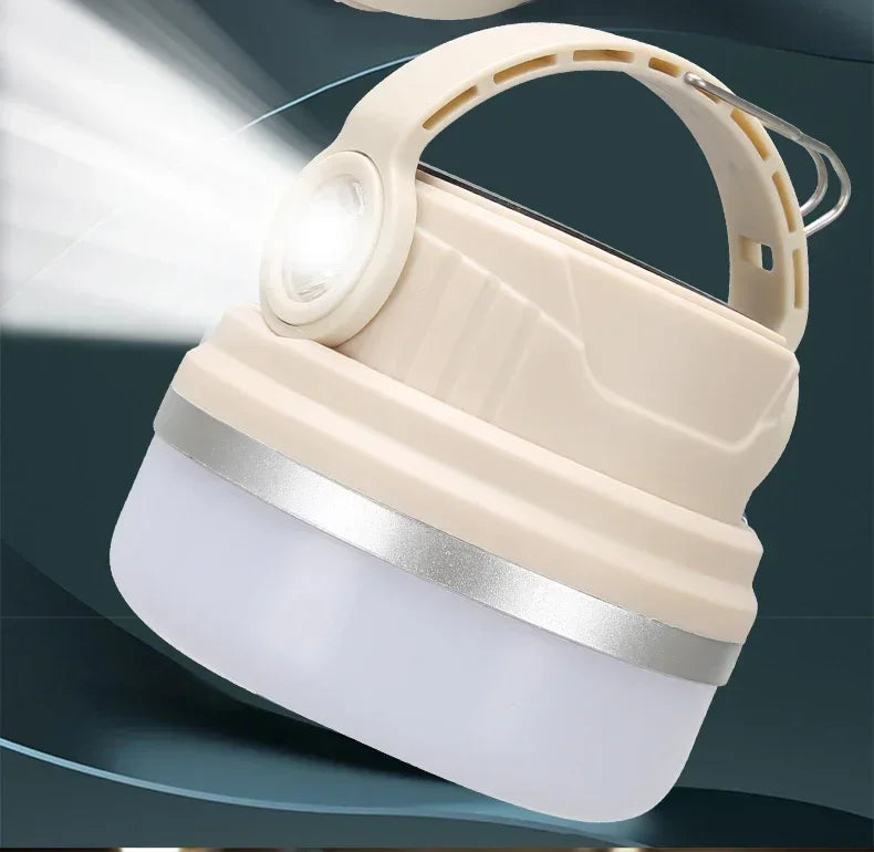 Outdoor Solar Camping Lamp USB Rechargeable Waterproof Lantern with Power Bank for Portable Emergency Tent Hunting Fishing Light
