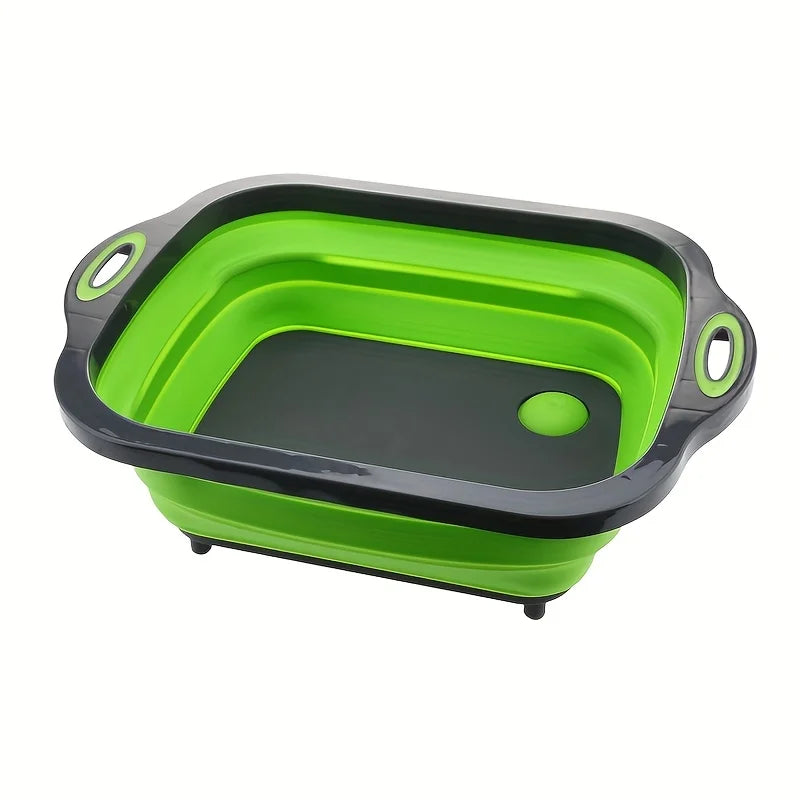 1pc Portable space saving basin with built-in sink and storage function - perfect for outdoor camping, travel, and home use