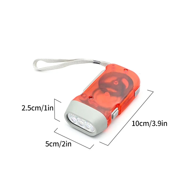 Outdoor Self-Powered Dynamo Flashlight Camping Hiking Hand Pressing Flashlight Camping Equpment Mini Portable LED Flashlight