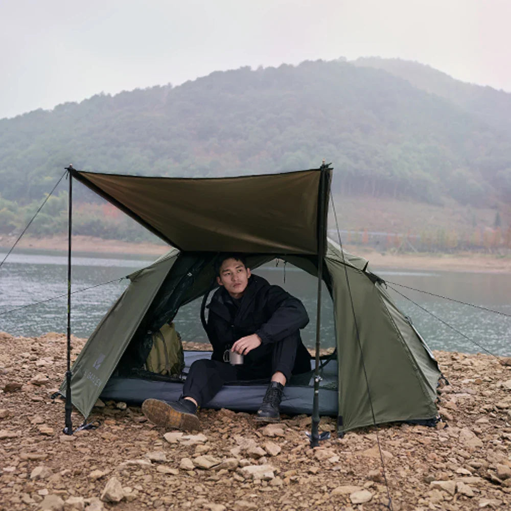 Double-Layer Camping Tent Olive Green-4