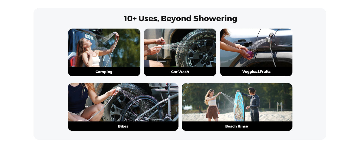 FLEXTAIL TINY SHOWER - Outdoor Camping Shower Portable Electric Shower Pump IPX7 Waterproof for Outdoor and Home Cleaning