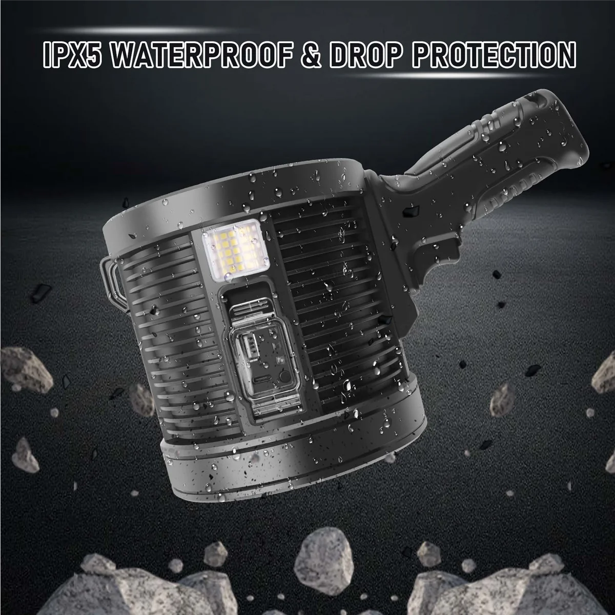 AD-Rechargeable Spotlight,100000 Lumens LED Spot Lights Handheld Large Flashlight Super Bright Outdoor Solar