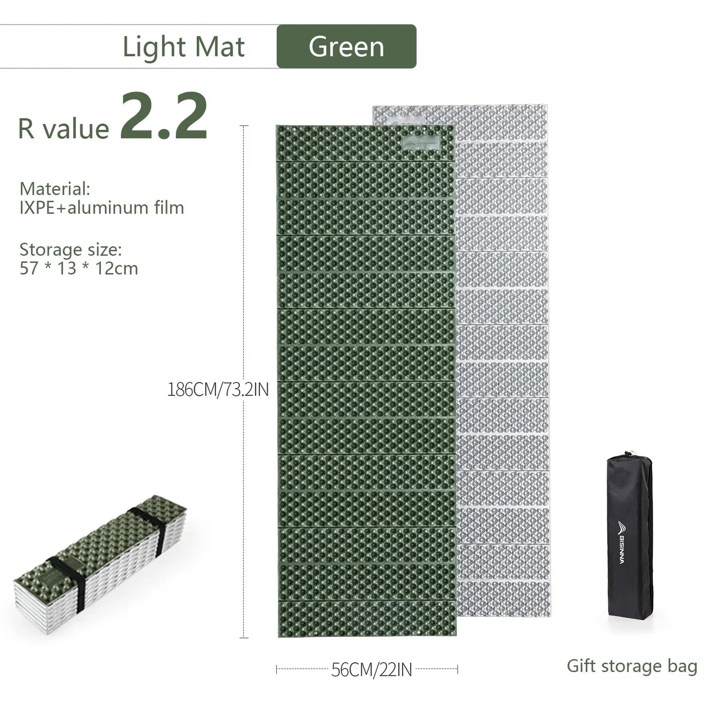 Ultralight Folding Camping Mat Moistureproof Pad Green-1