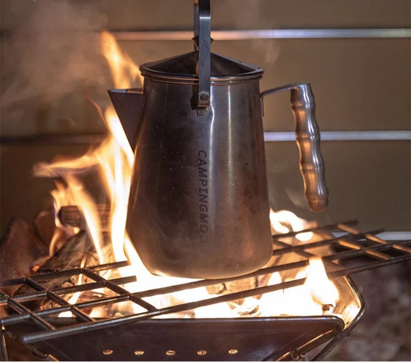 Camping Tea Kettle 1.86L with Titanium Plating Silver-1