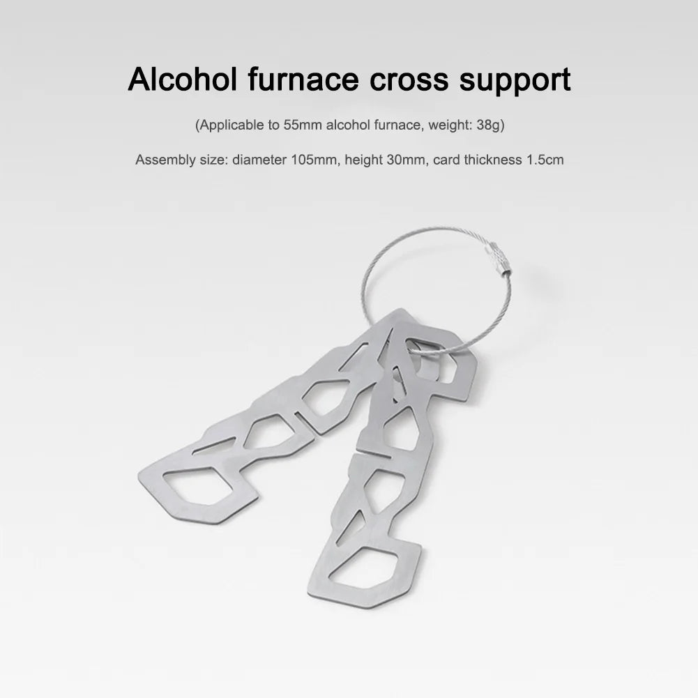 1/2pcs Mini Alcohol Stove Cross Stand Stainless Steel Sturdy Cooking Ultra-light Spirit Burner Cross Stand for Outdoor Camping
