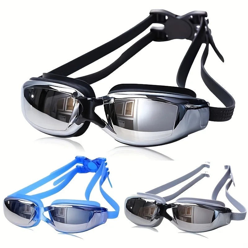 Swimming goggles; suitable for swimming, water sports, diving, swimming accessories, adjustable headband swimming equipment.
