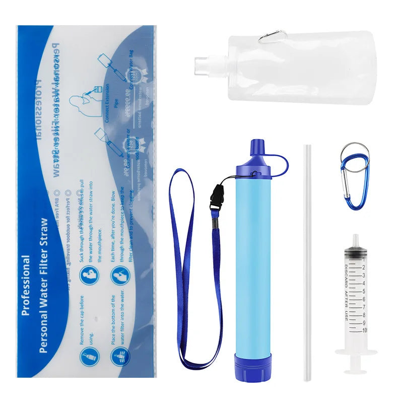 Mini Water Filter Straw Purifier Camping Hiking Emergency Life Purification Water Filter Survival Portable Water Filtering