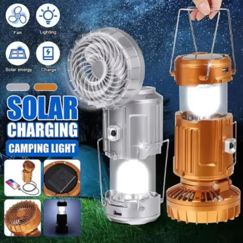 Solar Multifunctional Handheld Camping Lamp Tent Lamp LED Portable Flashlight Portable Waterproof Emergency Powered Work Light