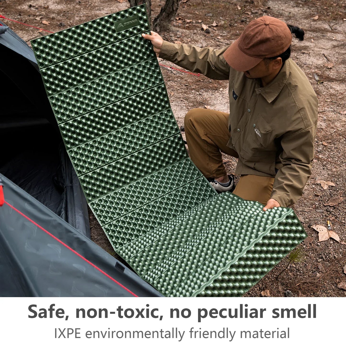 Ultralight Folding Camping Mat Moistureproof Pad Green-3