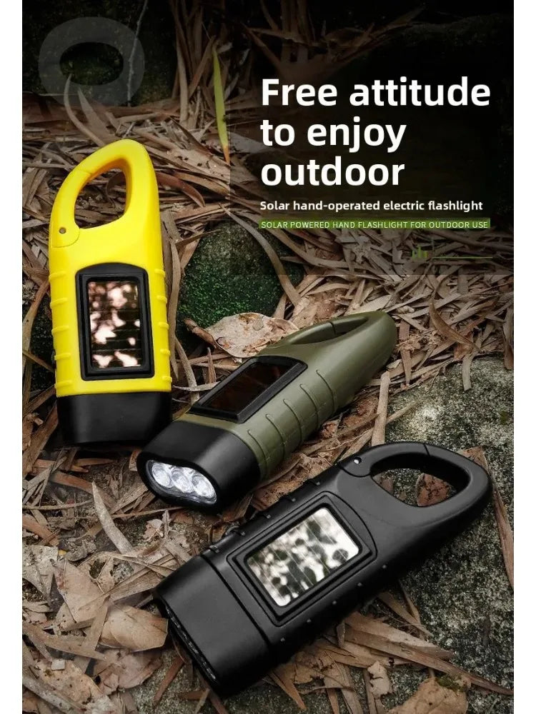 Solar Powered LED Flashlights USB Charging Flashlight Survival Gear for Outdoor Camping Hiking Emergency Torch Light