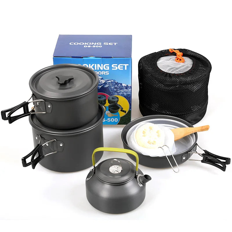 Outdoor Camping Cooking Set Nonstick Pot DS500 DS508 Cookware 3-5 Person