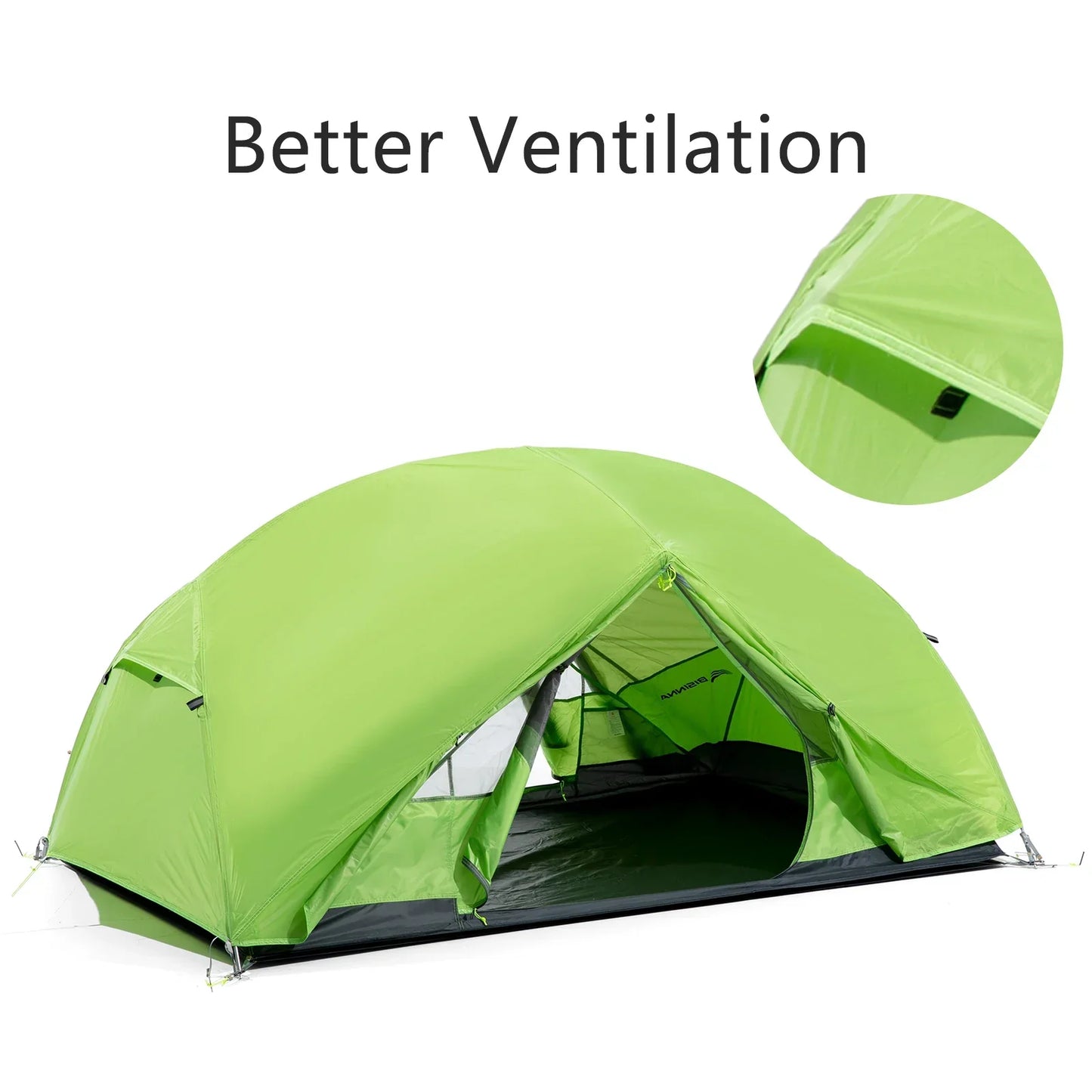 2-Person Double-Layer Camping Tent Waterproof Backpacking Green-2