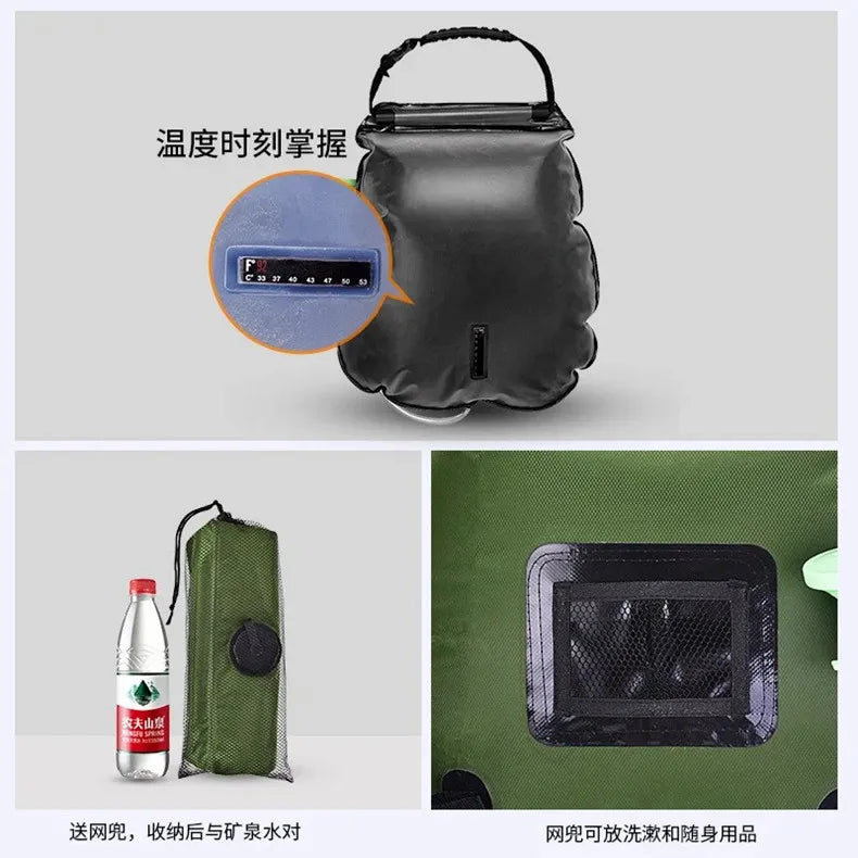 Outdoor New 20L Solar Energy Heat Camp Shower Bag Camping Shower Portable Shower Bag