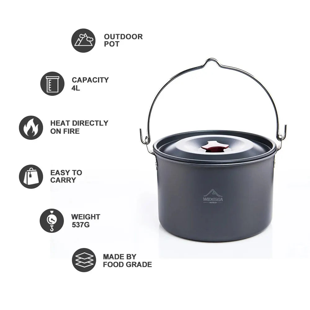 4L Camping Hanging Pot Cookware-1