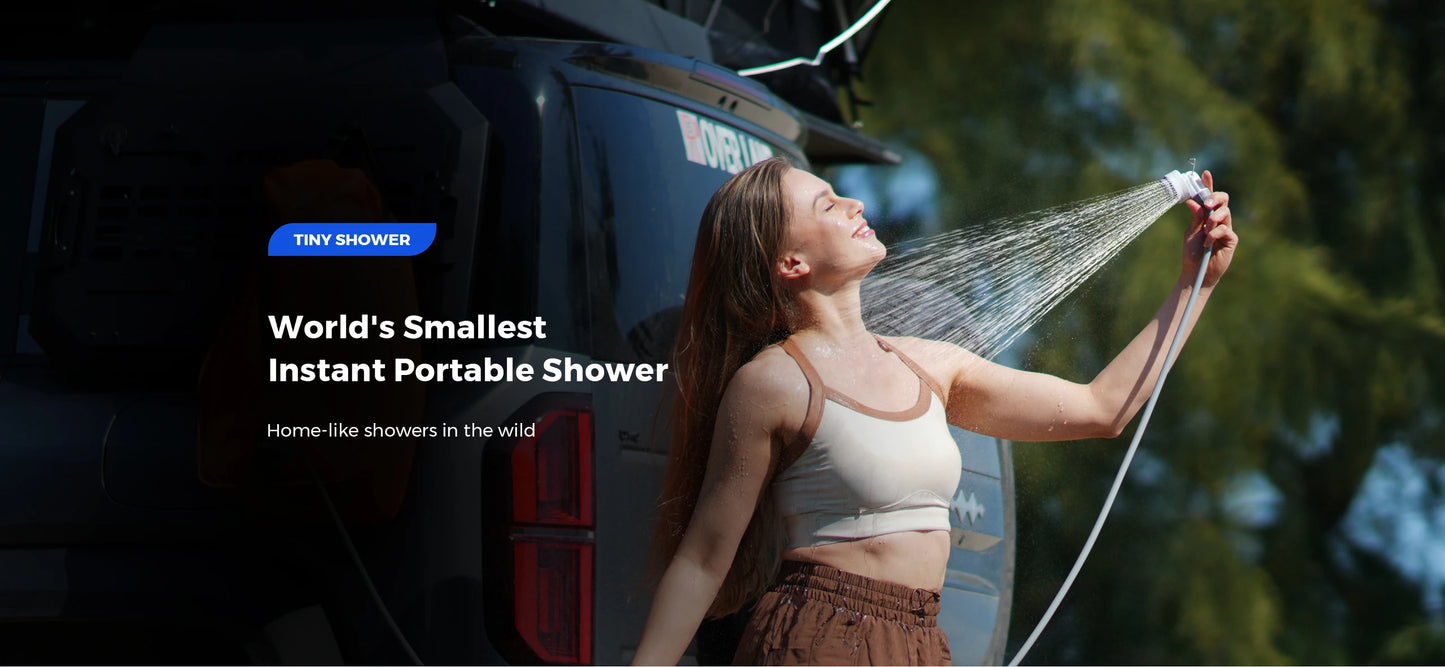 FLEXTAIL TINY SHOWER - Outdoor Camping Shower Portable Electric Shower Pump IPX7 Waterproof for Outdoor and Home Cleaning