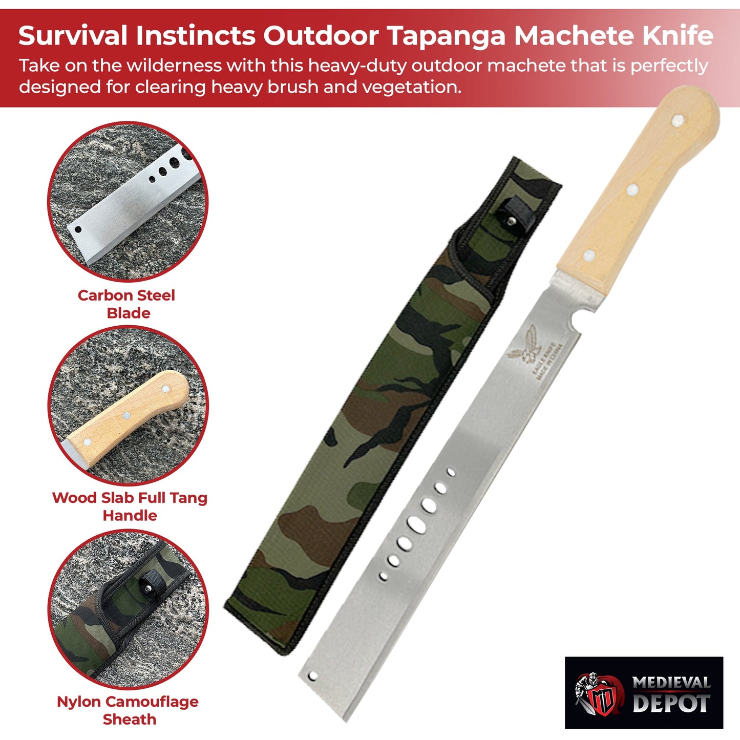 Survival Instincts Outdoor Tapanga Machete Knife-2