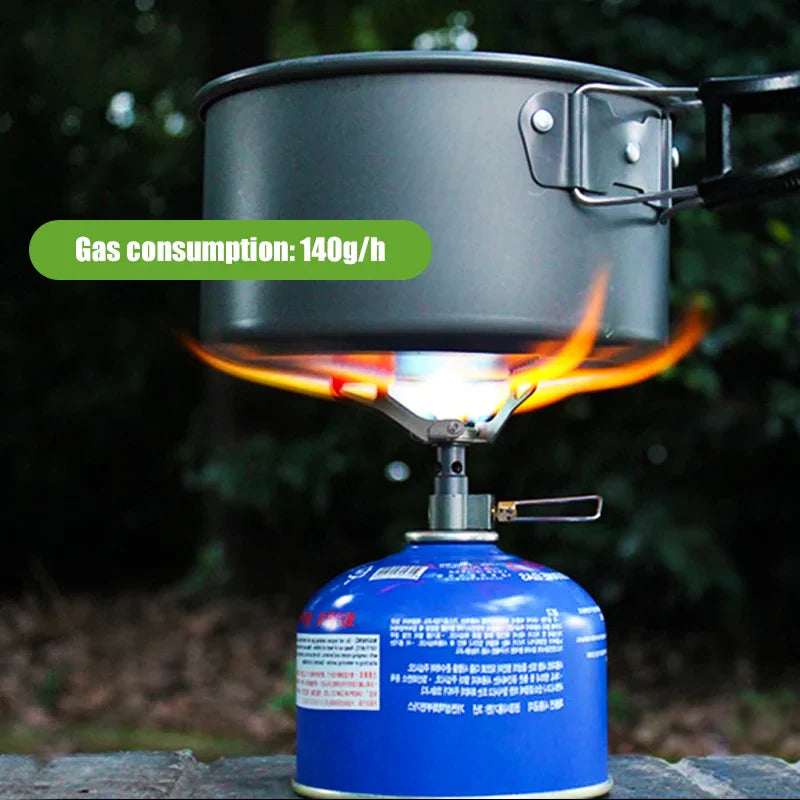 Ultralight Titanium Camping Stove 2700W Portable Gas Burner Grey-4