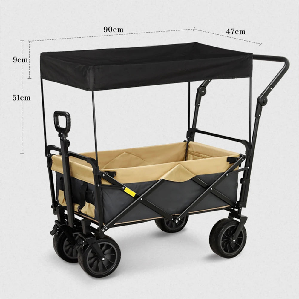 Hot Sales Awning Canopy Waterproof For Wagon Attachment Sun Oxford Cloth Shade Cover For Trolley Outdoor Camping Cart