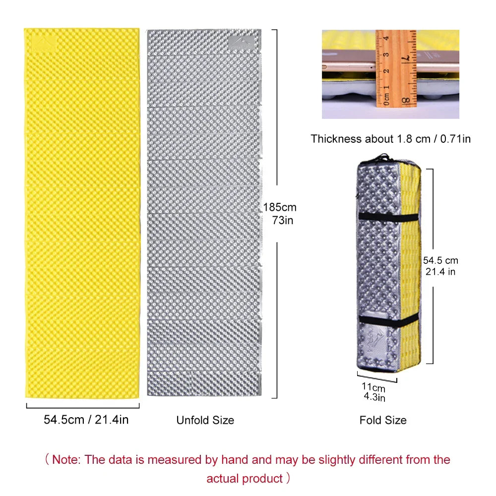 Waterproof Portable Camping Mat Foam Sleeping Pad Yellow-1