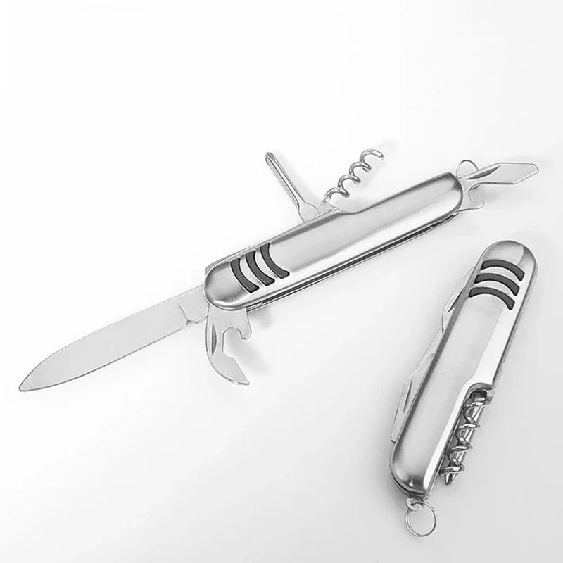 1 Piece Multifunctional Folding Stainless Steel Knife Swiss Army Knife Camping Knife Fruit Knife Barbecue Universal Knife